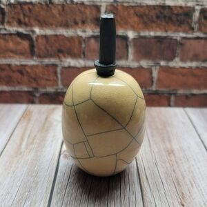 Unique Raku Perfume Bottle W/Stopper